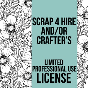 USO COMERCIAL | Licença de uso profissional limitada da Scrap 4 Hire/Crafter para produtos digitais