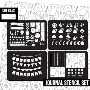 36 Planner Stencils, Bullet Journal Stencil Set for Midori