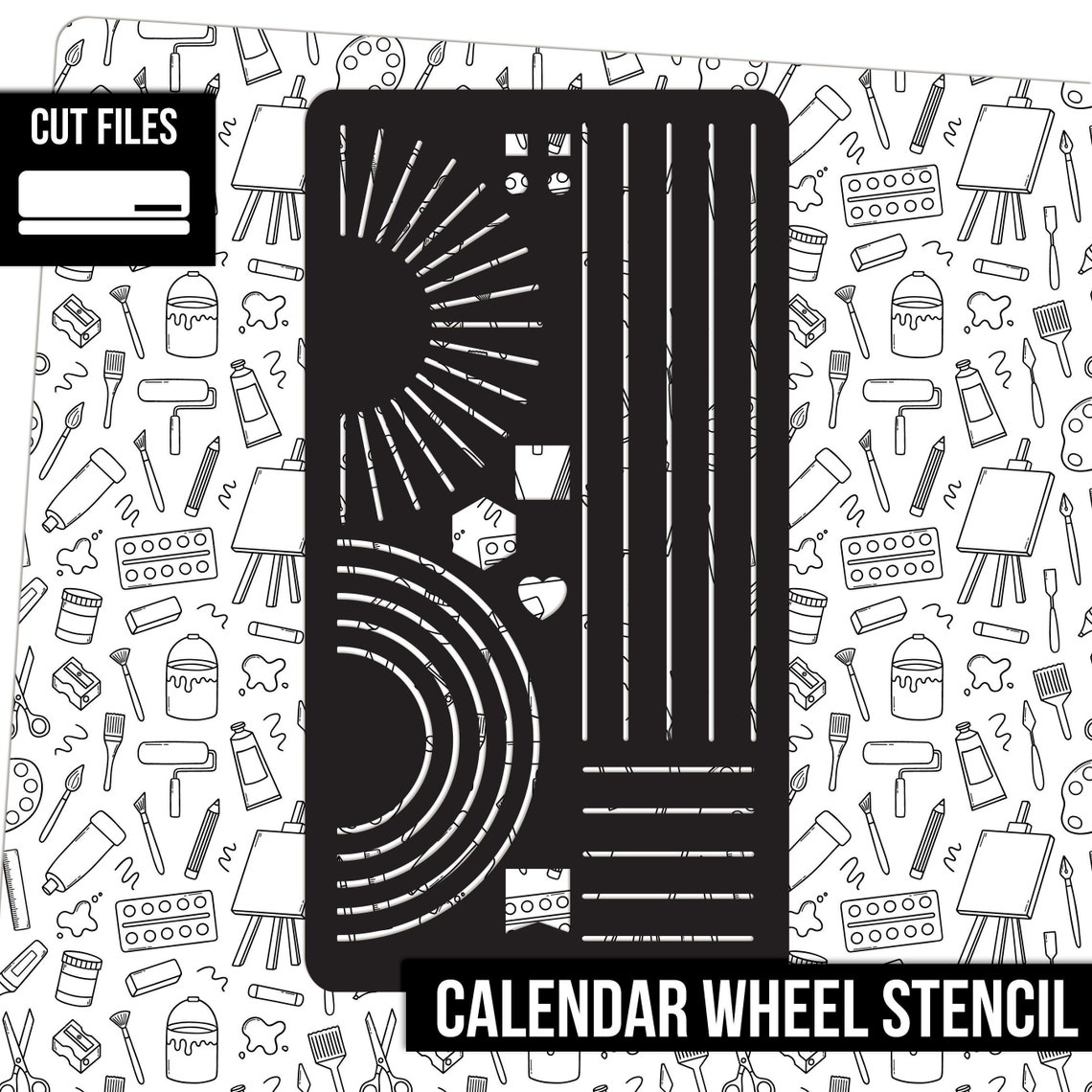 CUT FILE | Calendar Wheel Stencil - Etsy