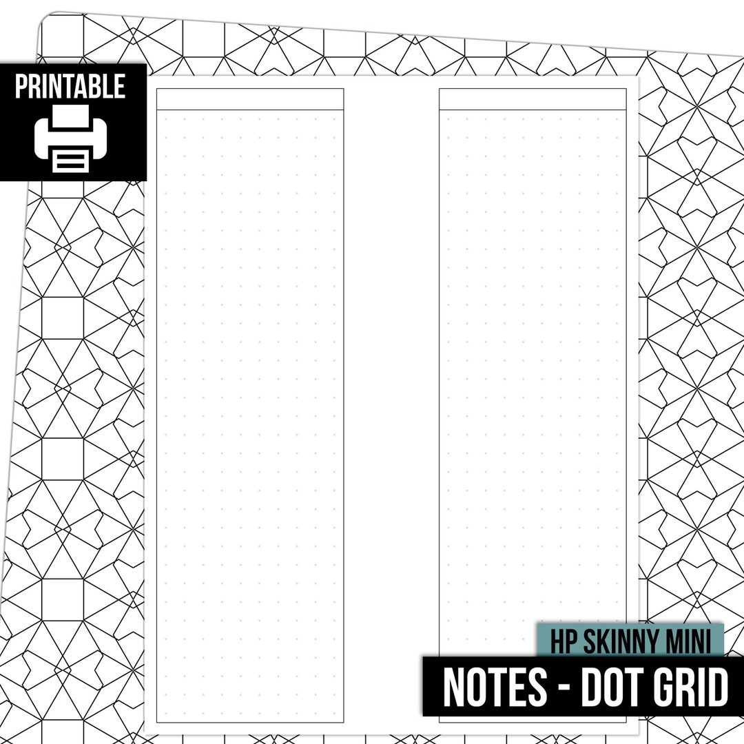 PRINTABLE Notes Pages dot Grid Happy Planner Skinny Mini - Etsy