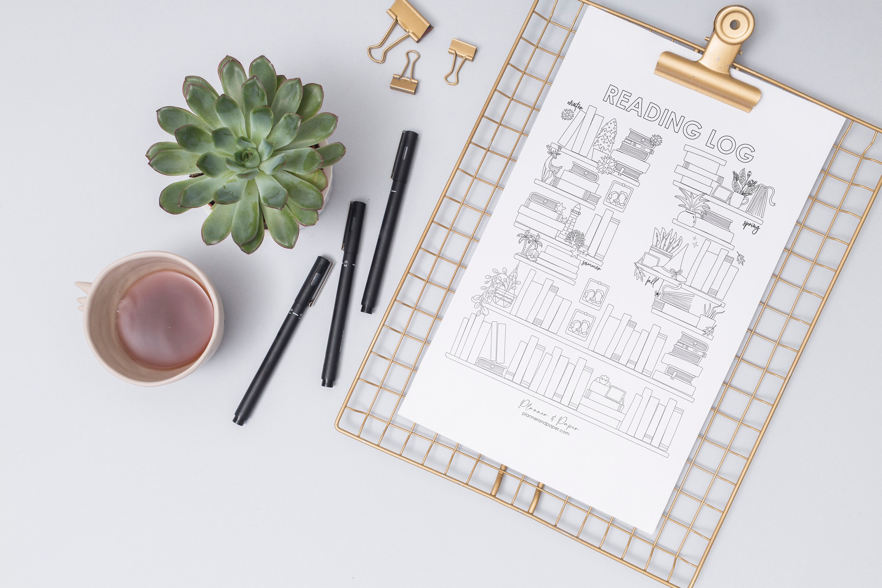 PRINTABLE Reading Log Book Shelf Book Spine Full Page Etsy