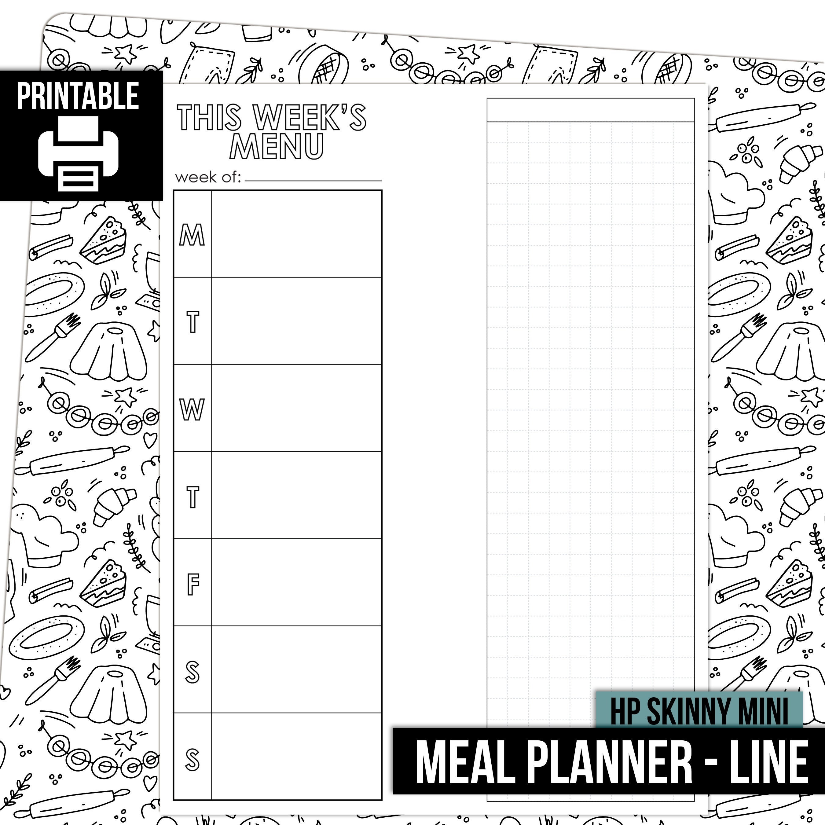 PRINTABLE Meal Planner With Graph Paper Happy Planner Etsy