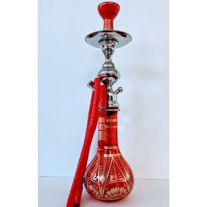 Glass base Hookah Pipe Decoration - hand painted with traditional Indian designs
