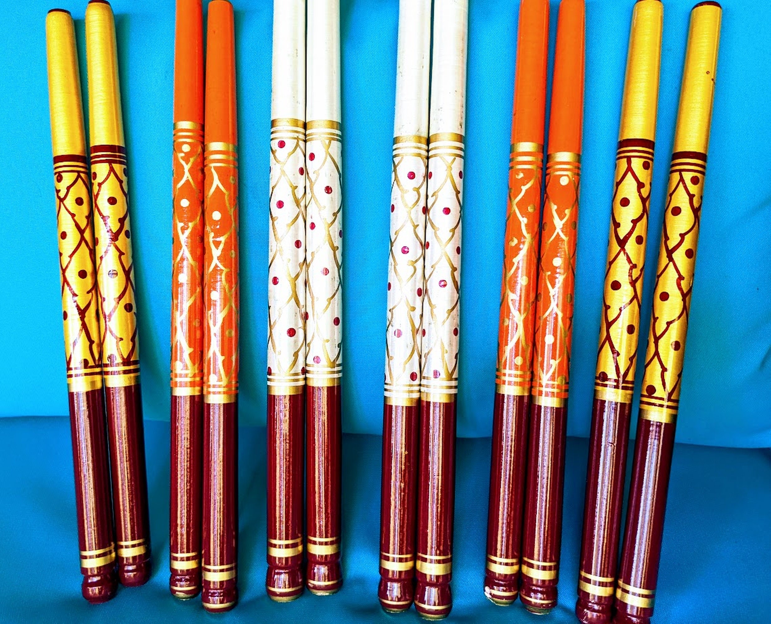 12 Ct/6 Pairs - Garba Dandiya Sticks for Navratri Dance, Wedding, Sangeet,  Decoration - Etsy New Zealand, image size:2471x2000