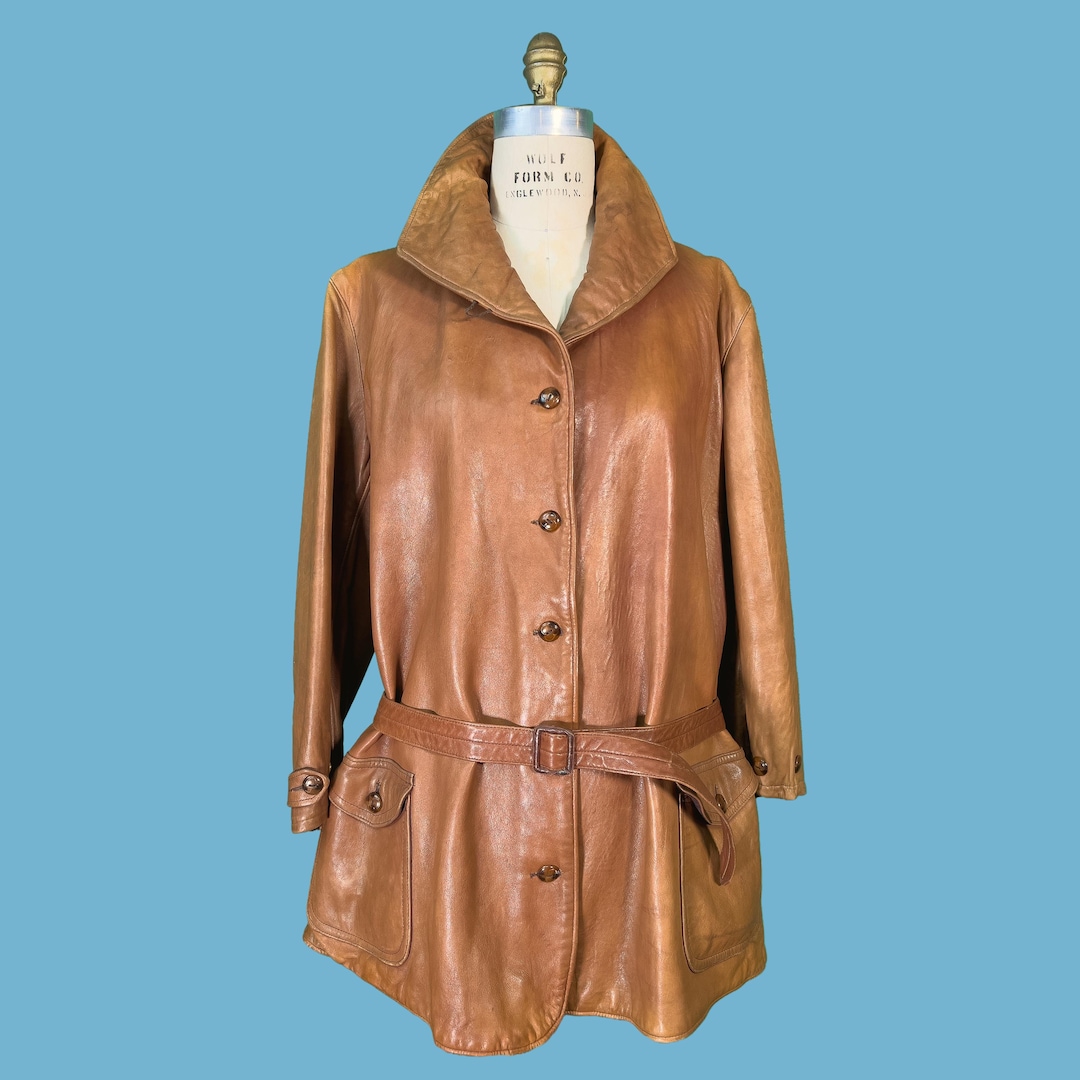 Vintage 1920s Sportswear Jacket // RARE Buttery Golden Brown Leather ...