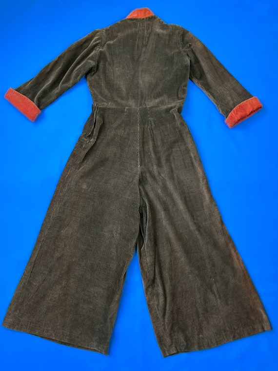 vintage 1930s jumpsuit // wide wale corduroy colo… - image 6