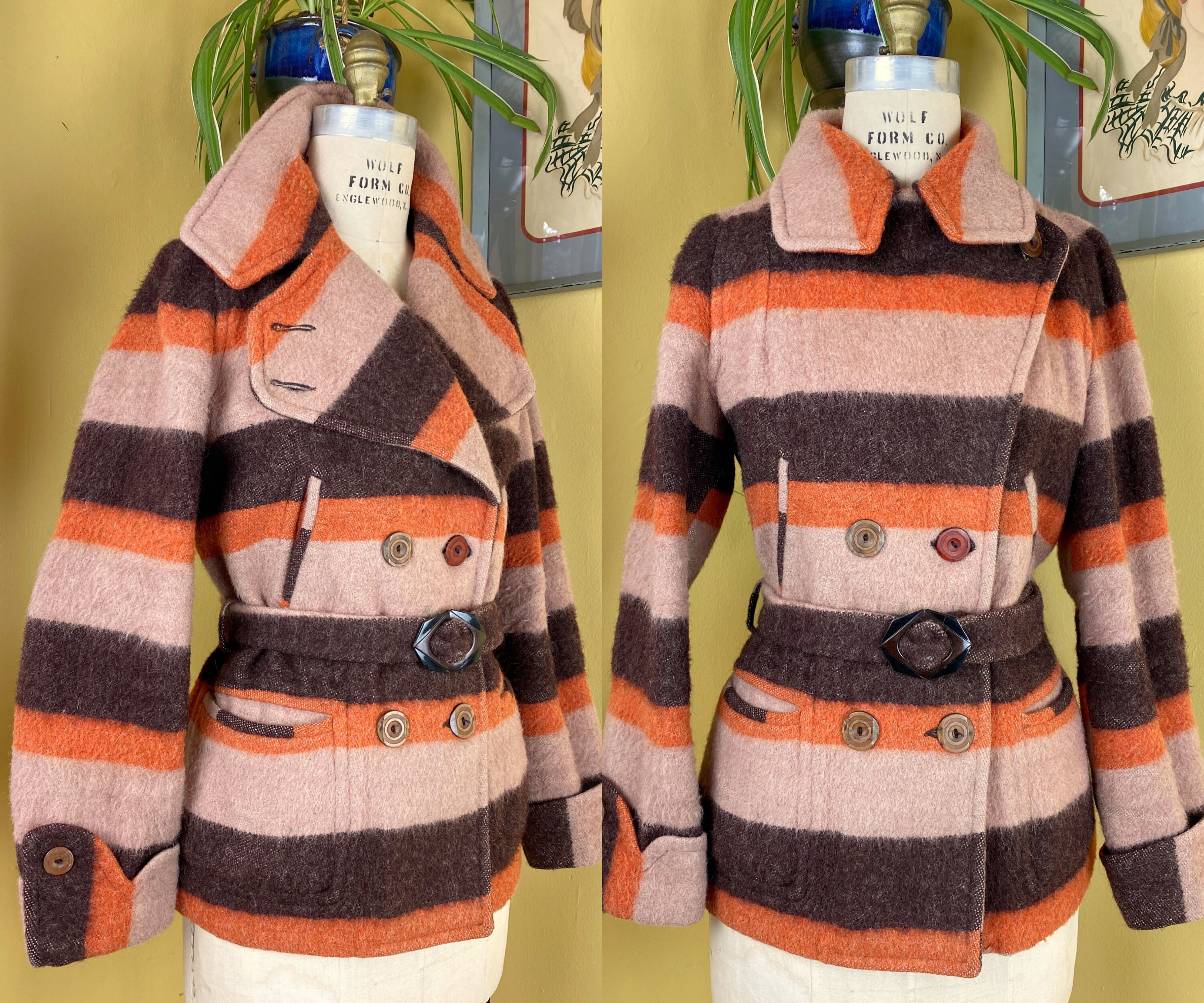 vintage 1950s Chippewa Falls Woolen Mills plaid wool coat