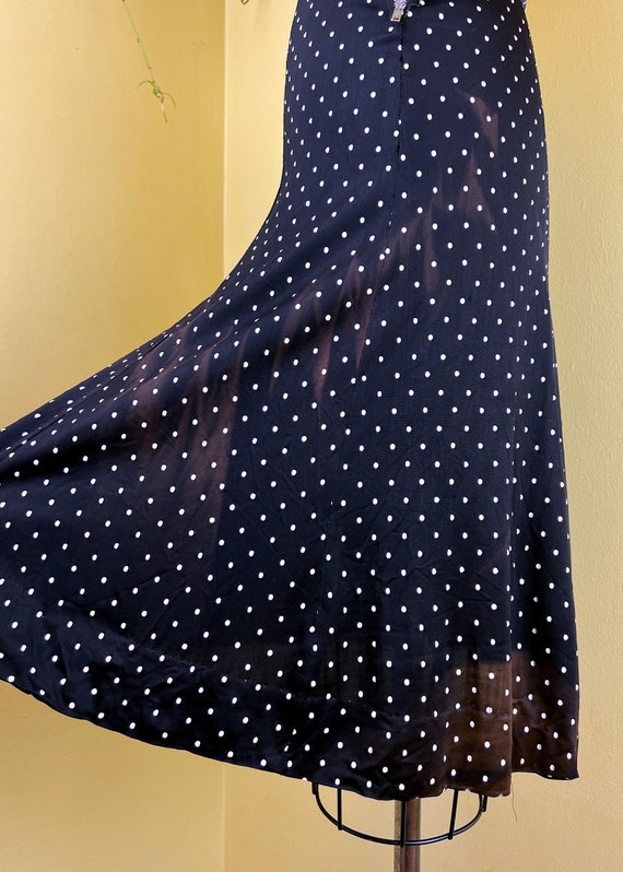 vintage 1940s dress // yellow + black polka dot c… - image 9