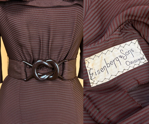 vintage 1930s dress // designer EISENBERG brown +… - image 10