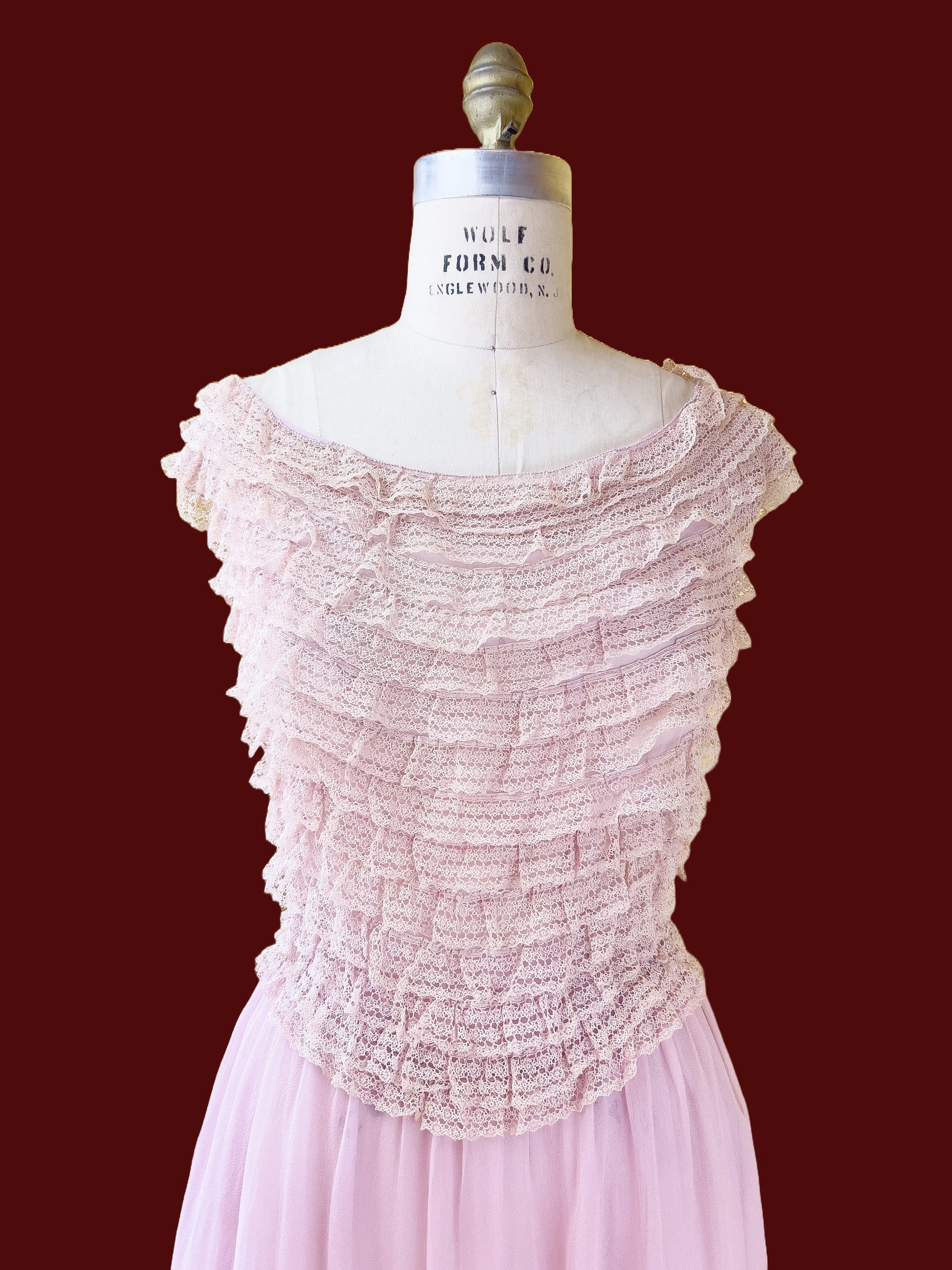 1920 年代のヴィンテージ ドレス // オーキッド ピンク パープル  