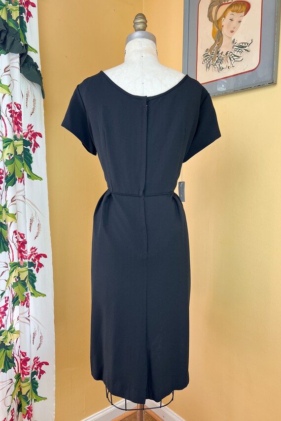 vintage 1960s dress // beaded floral bodice black… - image 8