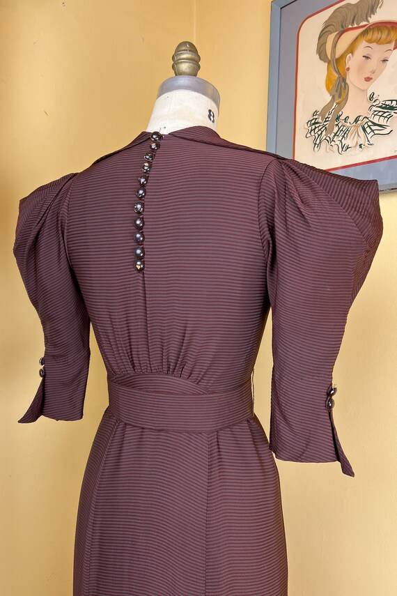 vintage 1930s dress // designer EISENBERG brown +… - image 8