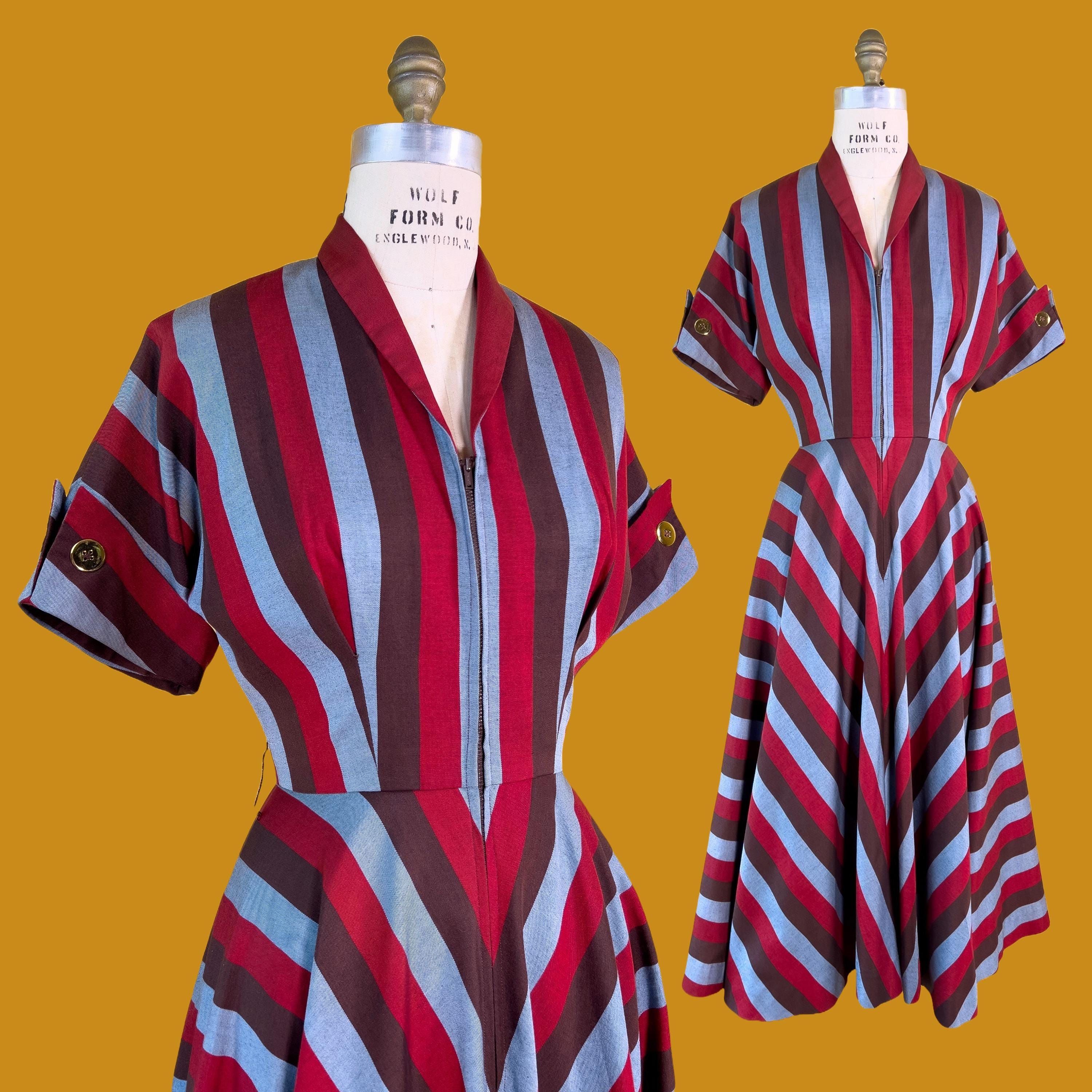 通販 公式サイト - 驚きの激安価格 1950s Striped Canada Etsy - Dress ワンピース