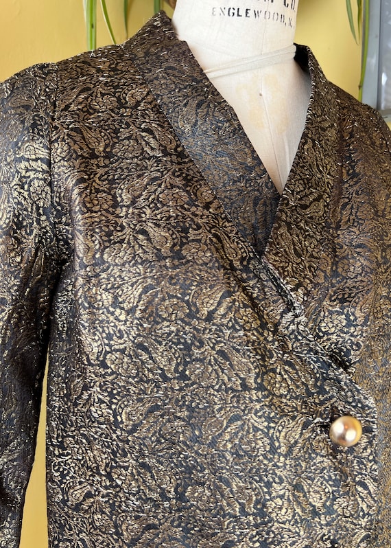 vintage 1920s jacket // BIRD novelty pattern gold… - image 4