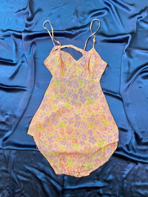 vintage 1930s teddy // wild pastel + neon floral p