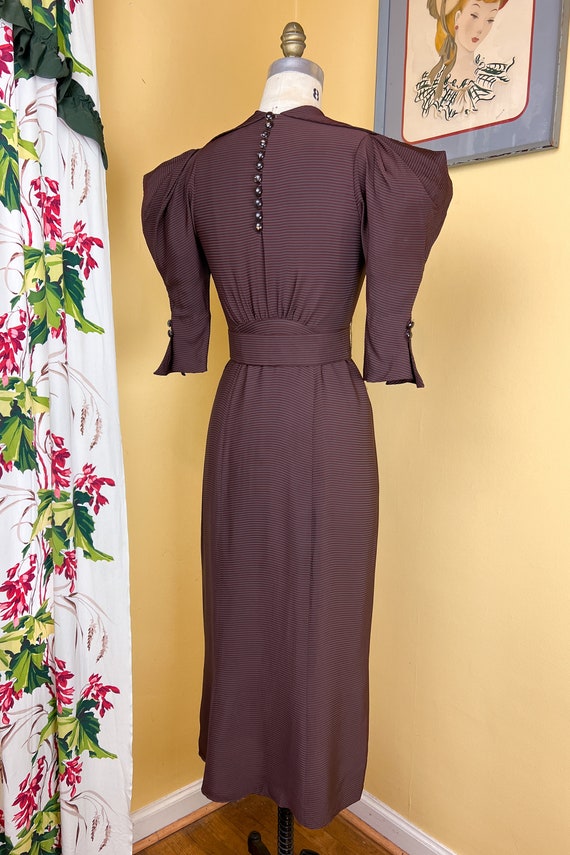 vintage 1930s dress // designer EISENBERG brown +… - image 9