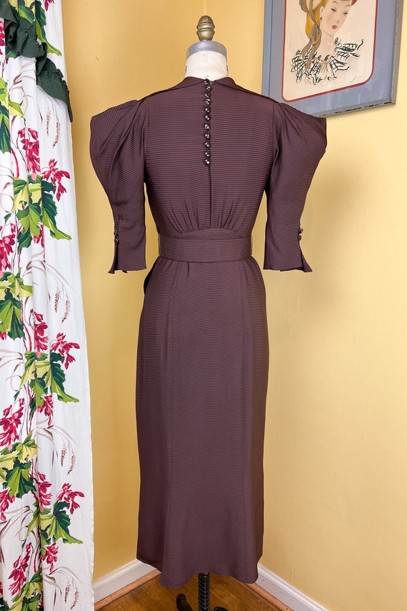 vintage 1930s dress // designer EISENBERG brown +… - image 7