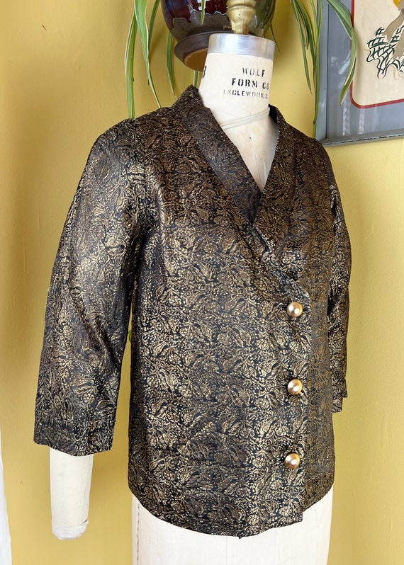 vintage 1920s jacket // BIRD novelty pattern gold… - image 5