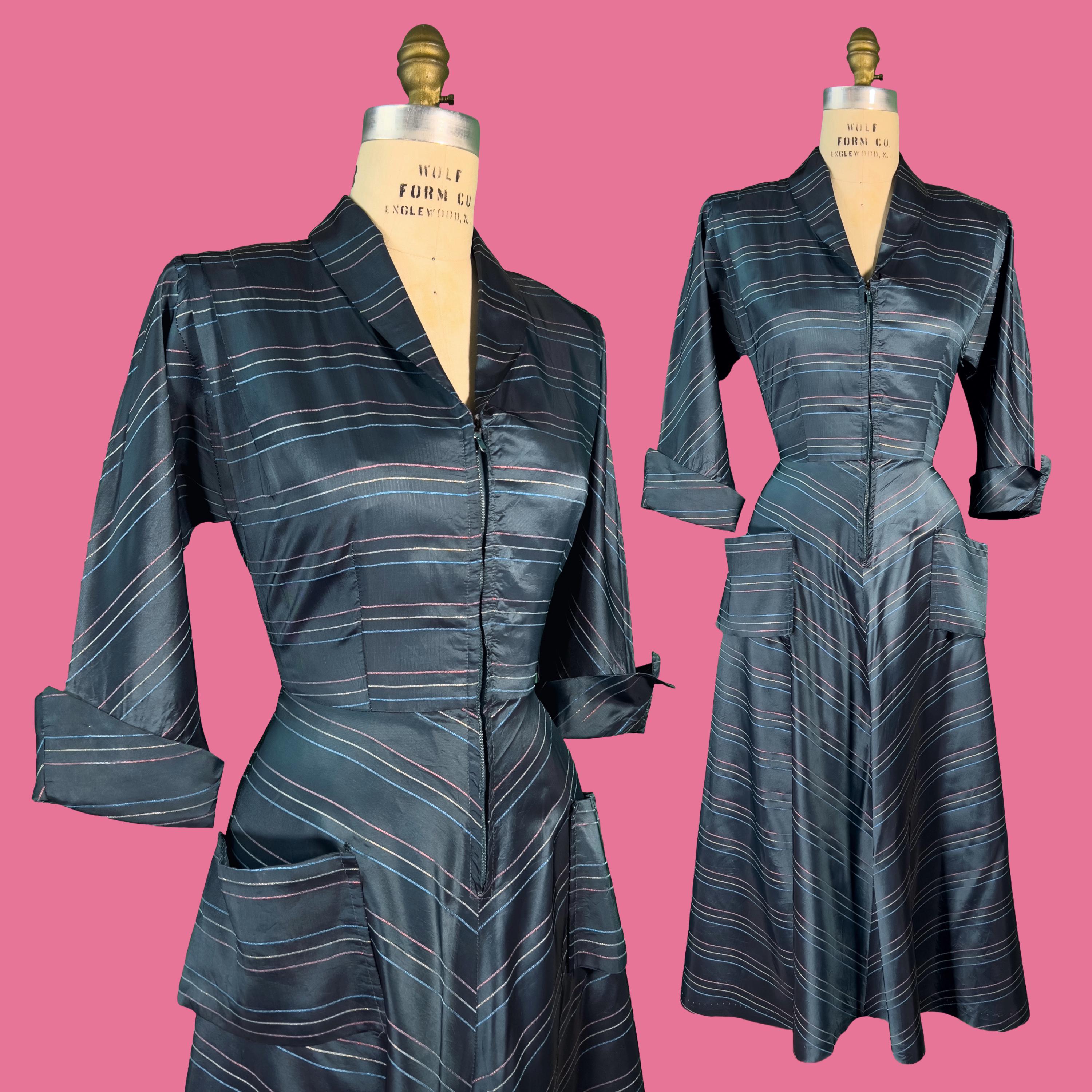 Vintage 1950s Taffeta Dress - Etsy