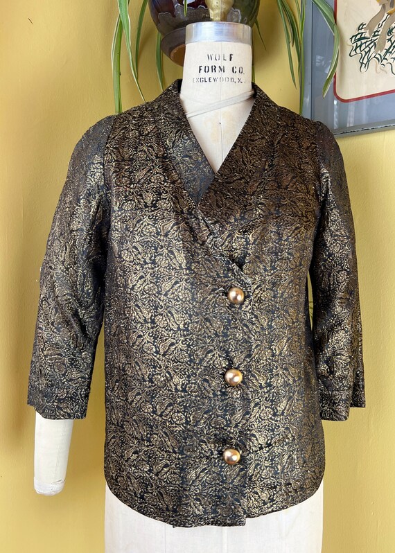 vintage 1920s jacket // BIRD novelty pattern gold… - image 3