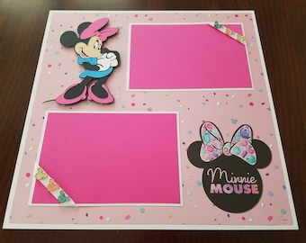 Disney Minnie Mouse /& Daisy Duck Premade Scrapbook Layout 1 Page 12x12 Best Friends Shadow Box Art Framed Art Gift Home Decor