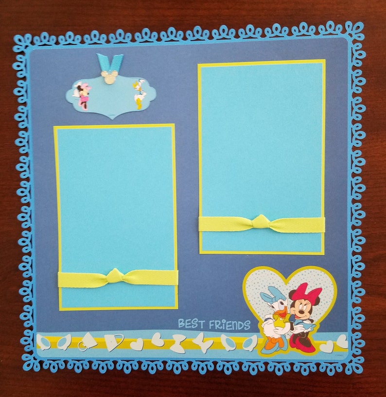 Disney Minnie Mouse /& Daisy Duck Premade Scrapbook Layout 1 Page 12x12 Best Friends Shadow Box Art Framed Art Gift Home Decor