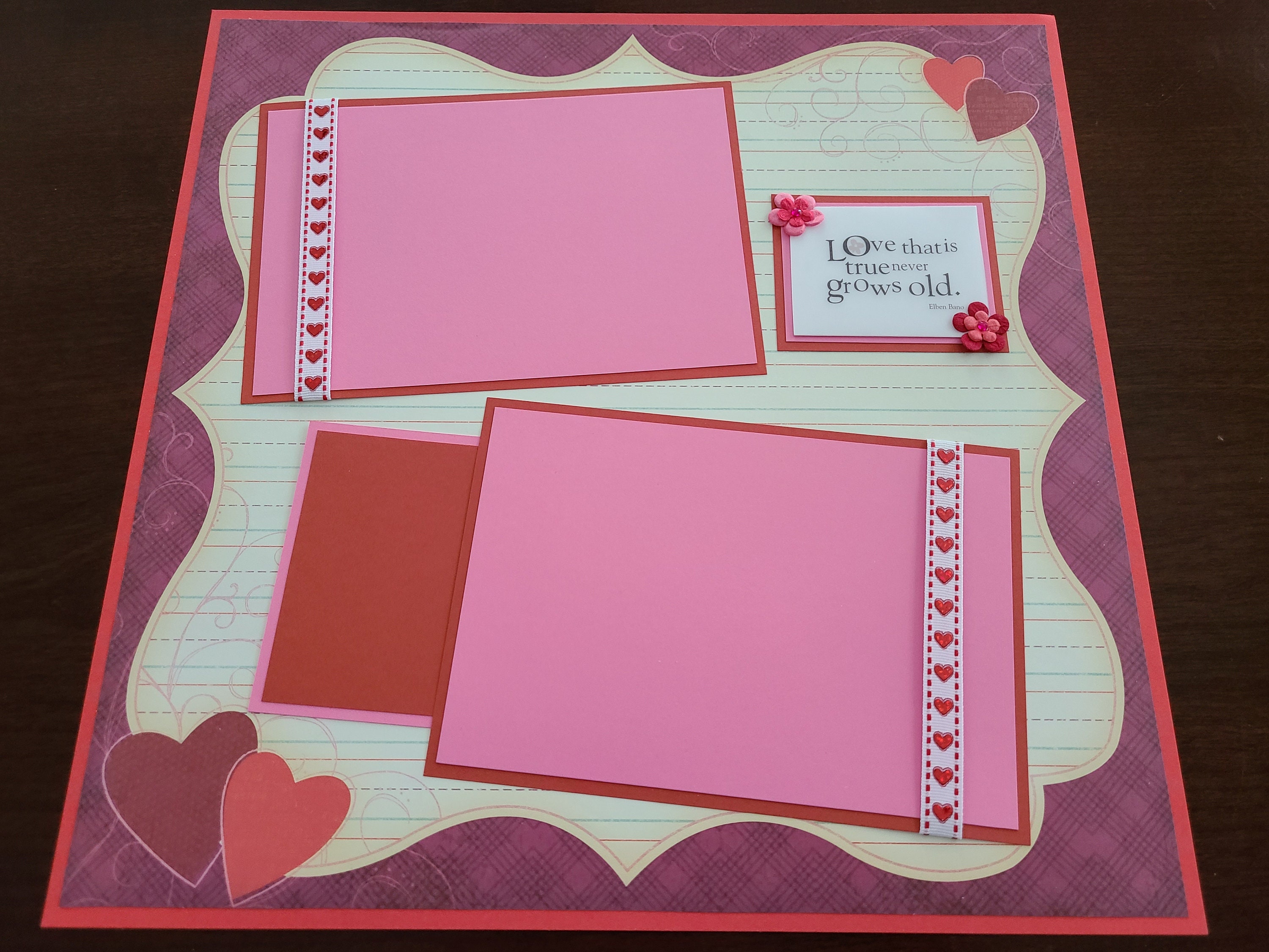 Love Themed Scrapbook Layout 1 Page 12x12 Premade Scrapbook Page ...
