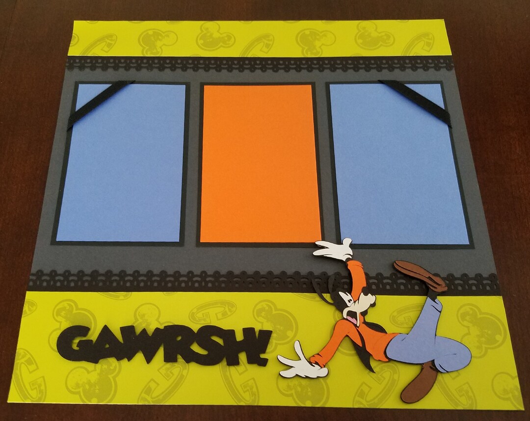 Disney Goofy gawrsh Premade Scrapbook Page 1 Page 12x12 Layout for ...