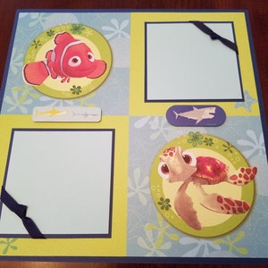 Disney Finding Nemo Scrapbook Layout 1 Page 12&quot;x12&quot; Premade Disney Pixar Party Decoration, Birthday or Holiday Gift, Souvenir, Photo Book