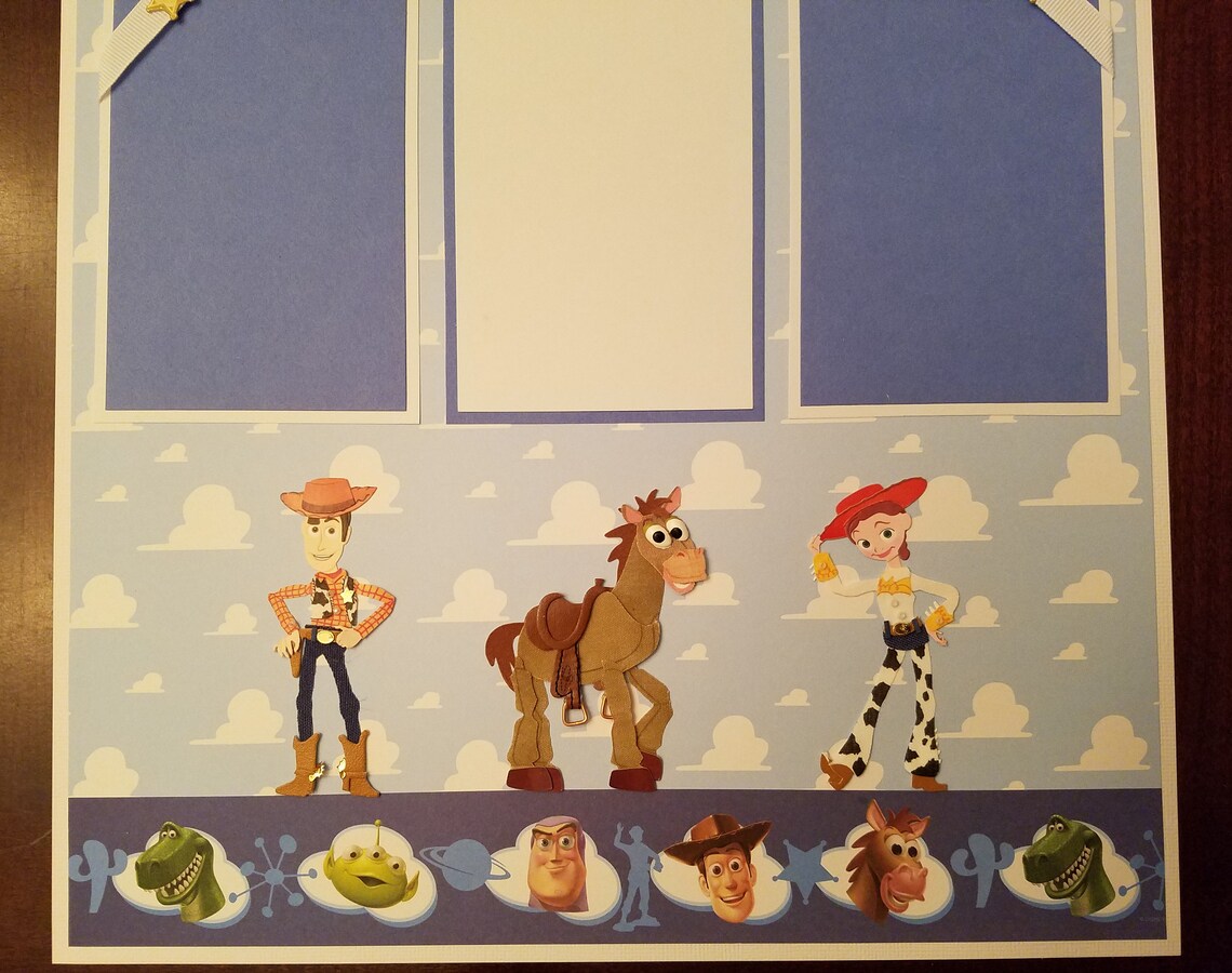 Disney Pixar Toy Story Scrapbook Layout Premade 1 Page 12 X Etsy
