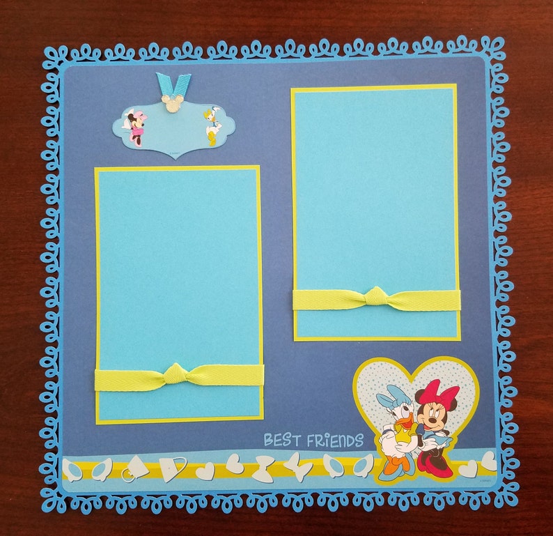 Disney Minnie Mouse /& Daisy Duck Premade Scrapbook Layout 1 Page 12x12 Best Friends Shadow Box Art Framed Art Gift Home Decor