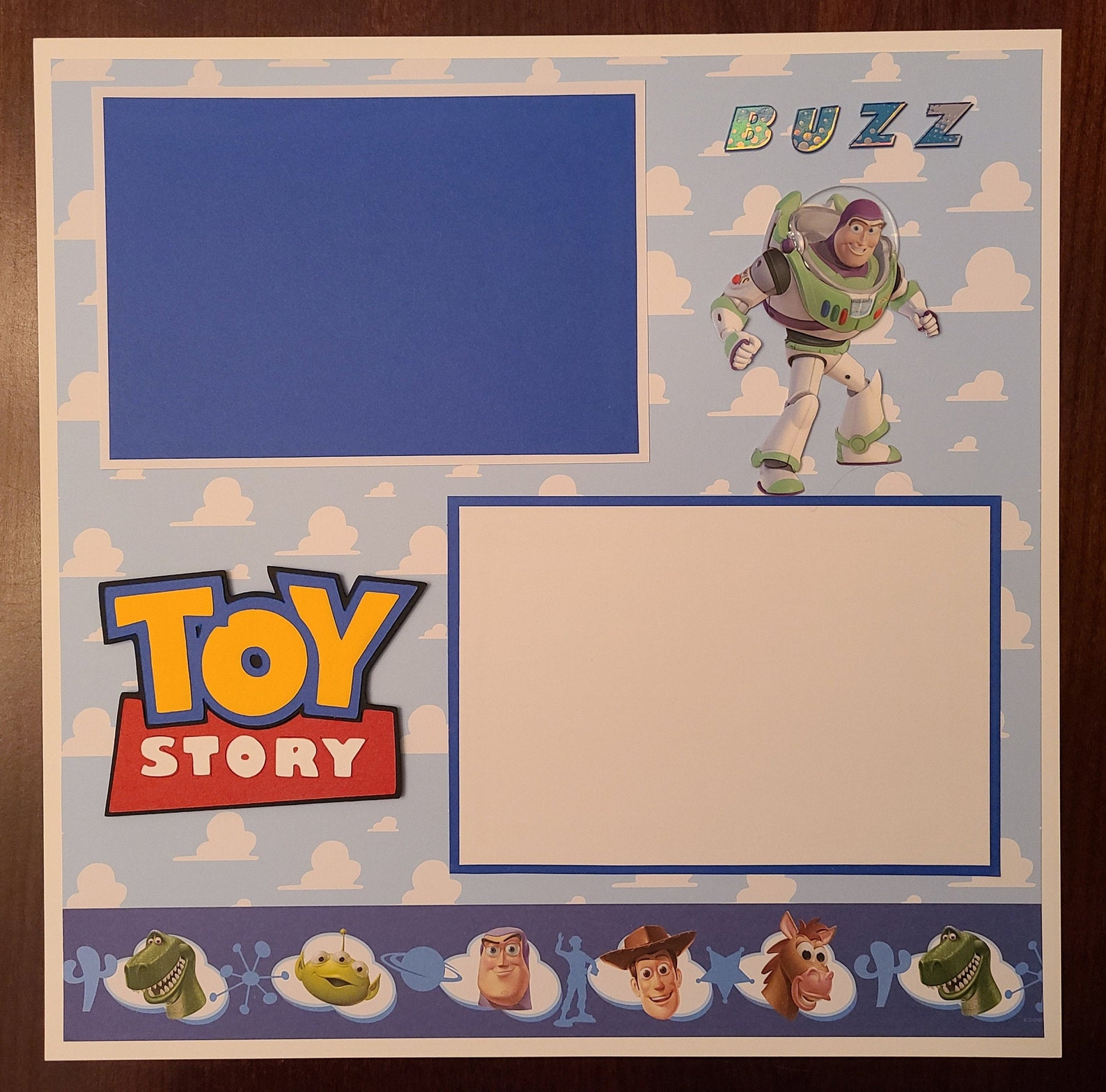 Disney Pixar Toy Story Scrapbook Layout 2 Pages 12 X 12 Ft. Buzz, Woody