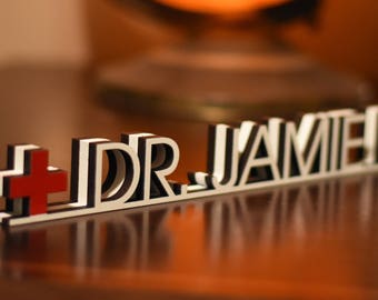 Doctor Desk Name Plate - Doctor Graduation Gift - Personalized Name Tag - Nurse Gift Coworker Gift Doctor Gift - Promotion Gift