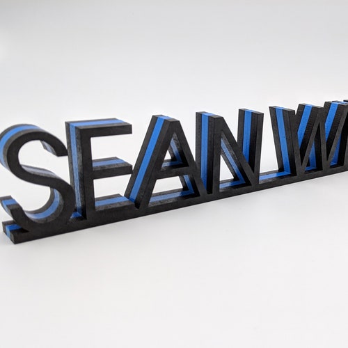 Thin Blue Line Desk Name Plate Police Officer Gift Law Etsy