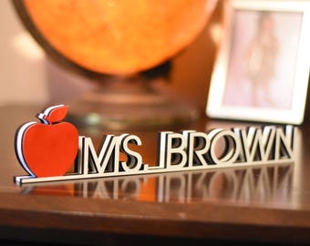 Teacher Desk Name Plate - Desk Name Plate - End Of School Year Gift - Teacher Gift - Teacher Gift - Teacher Appreciation