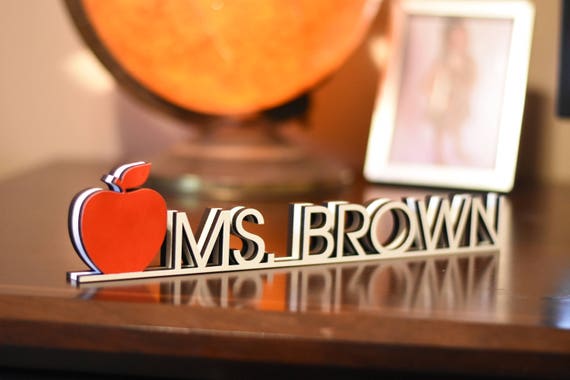 Teacher Desk Name Plate Desk Name Plate Gift For Her Etsy