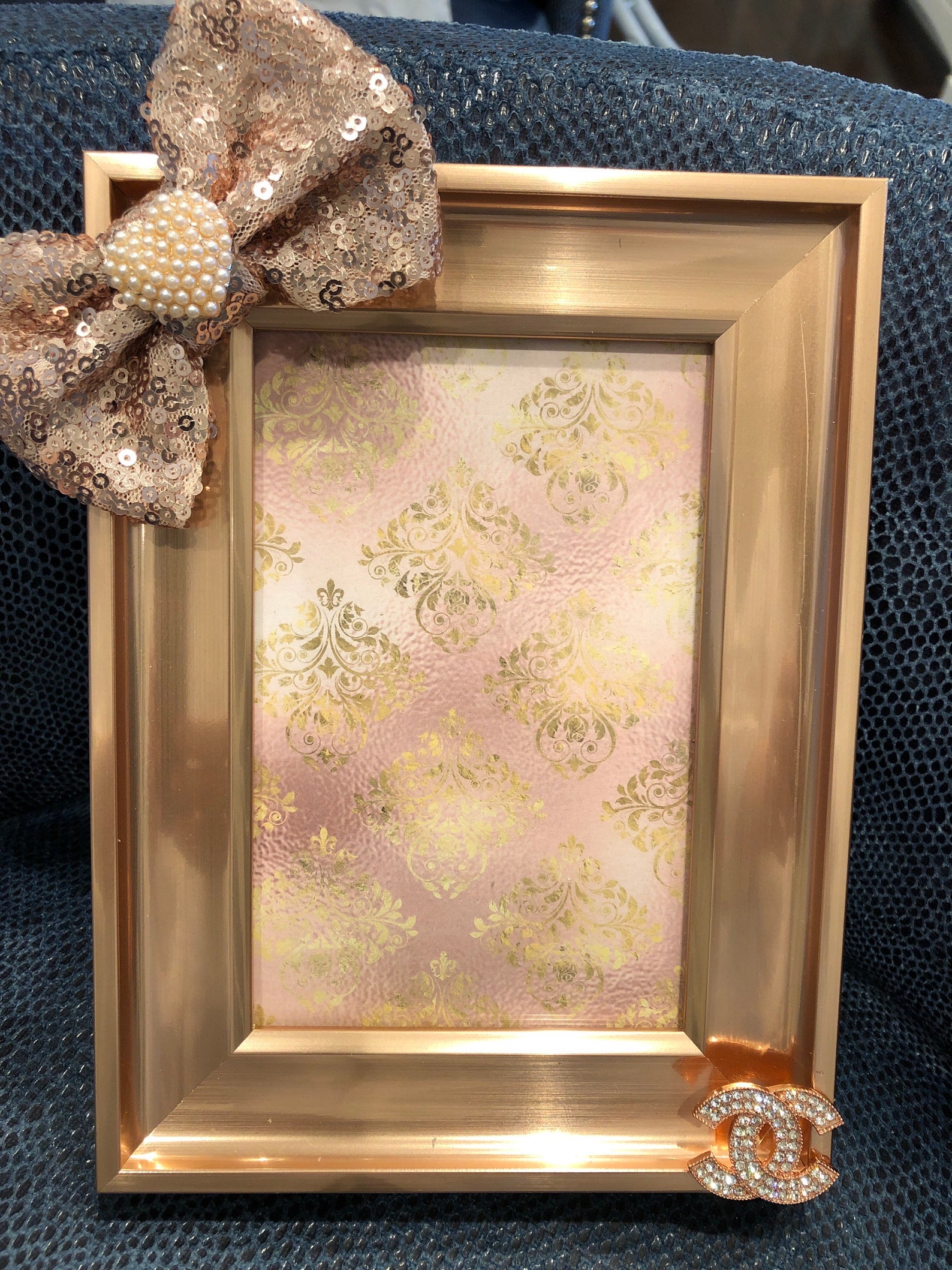 Rose Gold embellished photo frame Etsy