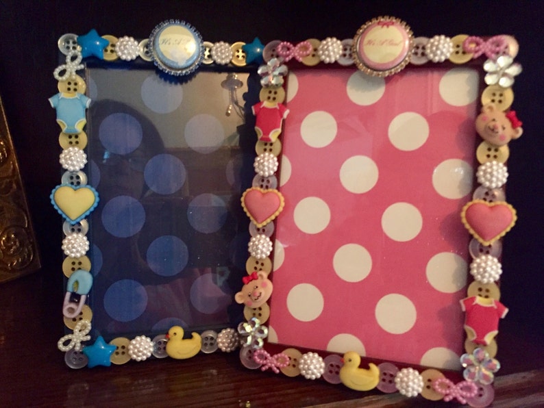 Babies Favorite Things button picture frame