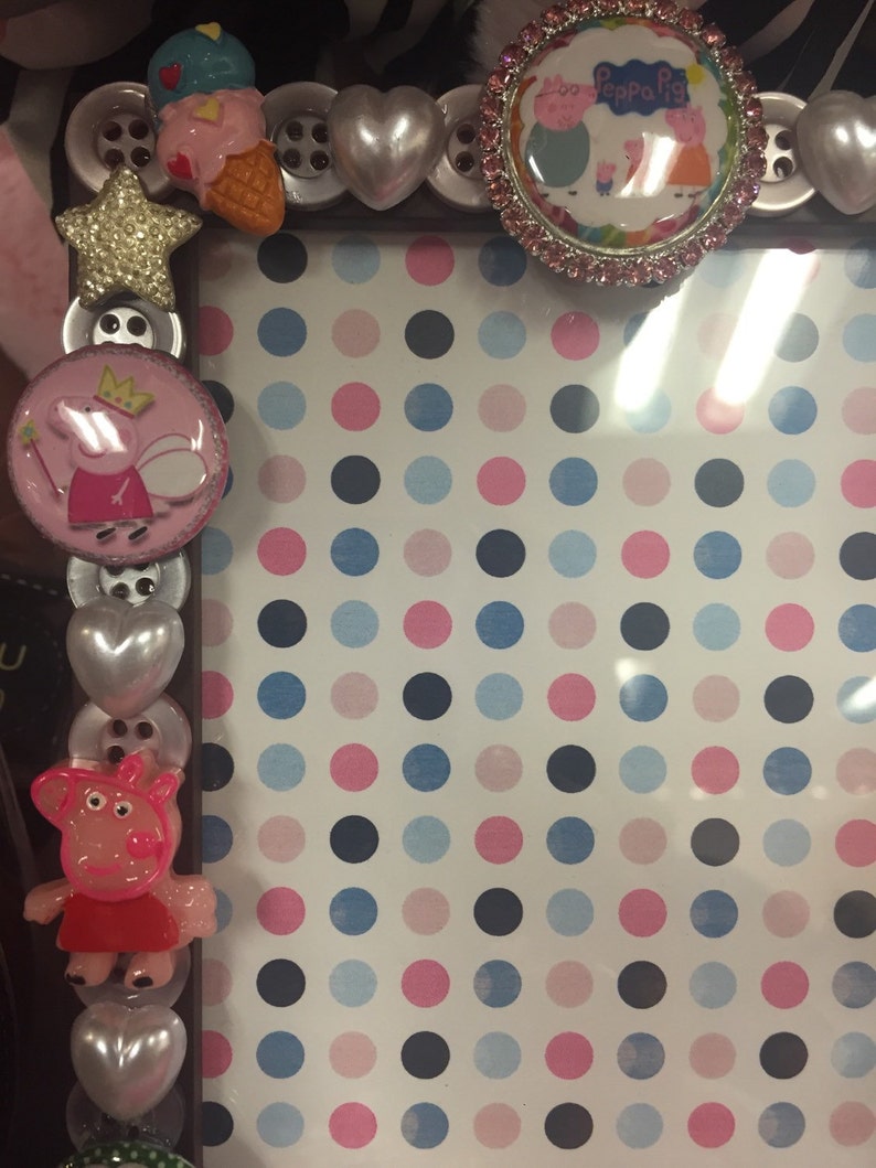 Peppa Pig button Picture Frame Etsy