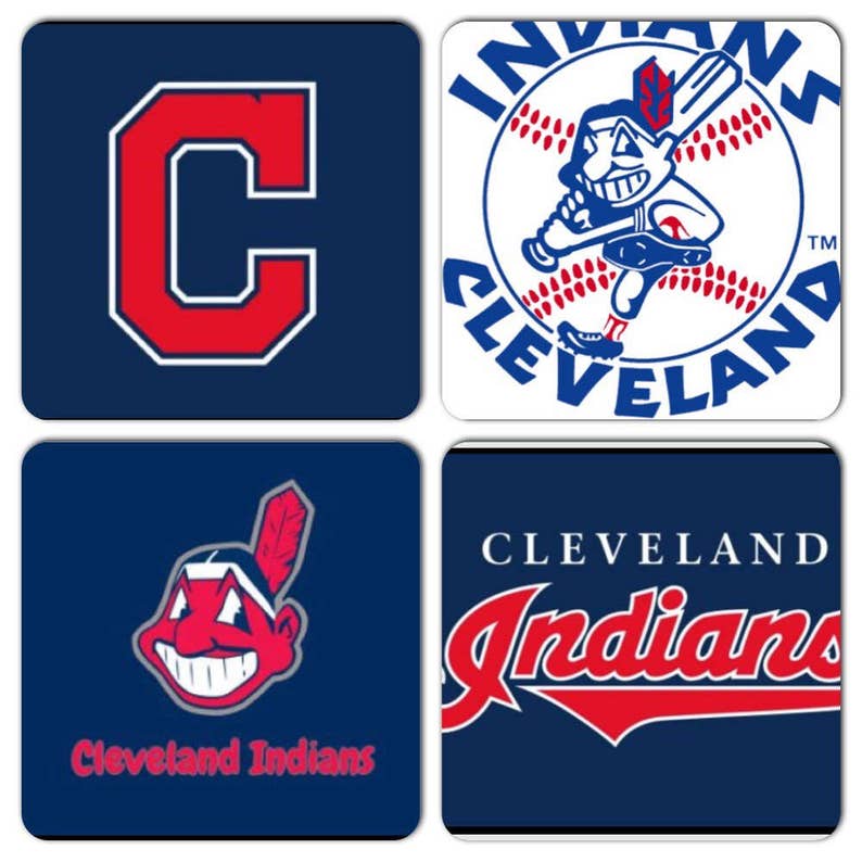 Cleveland indians button picture frame