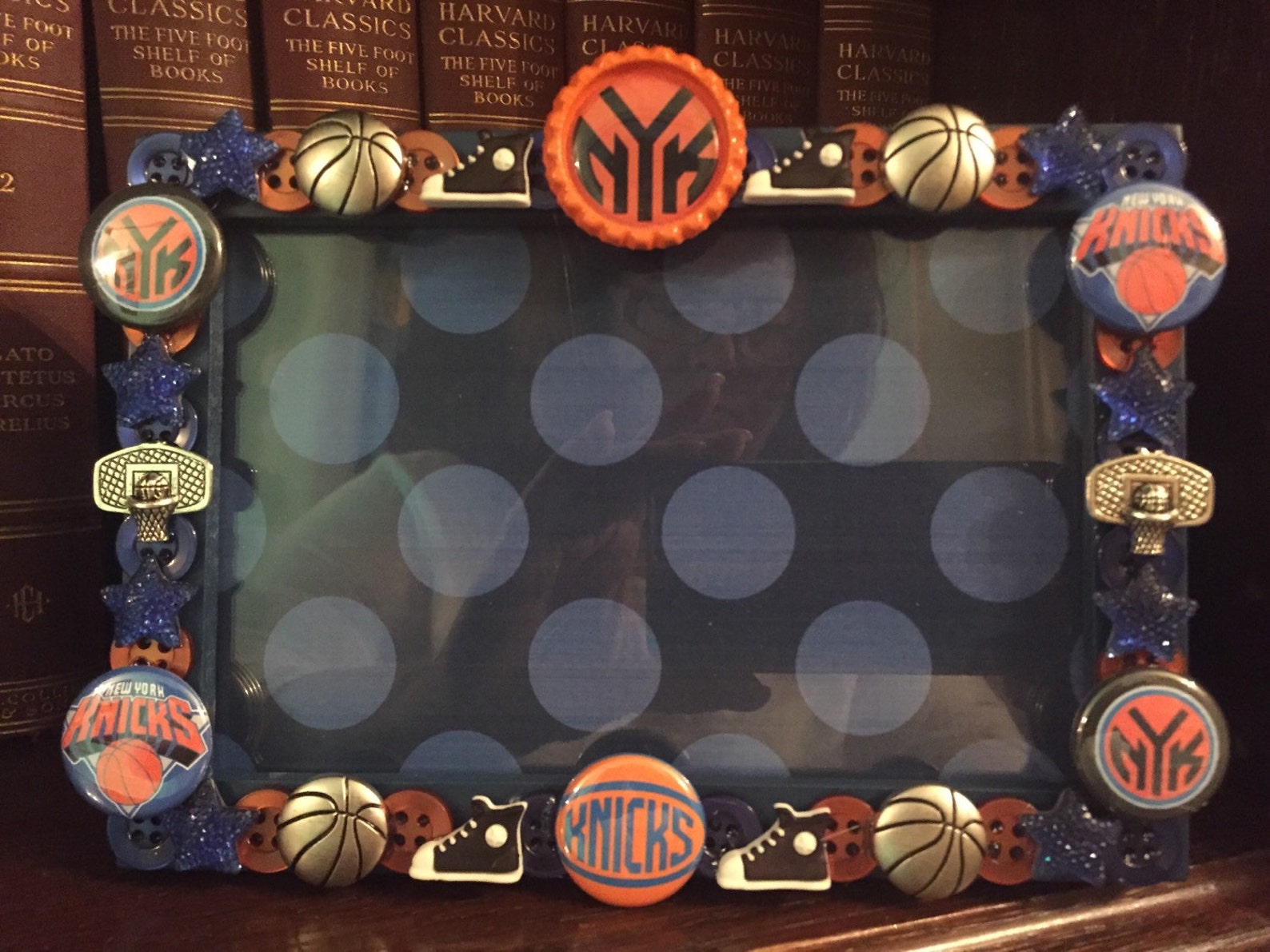 New York Knicks button picture frame displays 4 x 6 photo Etsy