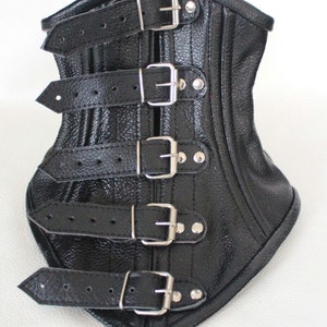 Buckle Real Cow Leather Under Chin Neck Corset Posture Collar