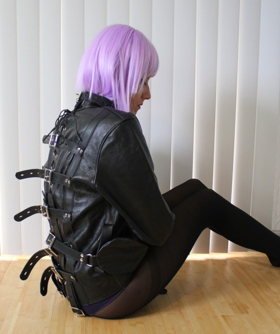 Real Cow Leather Straight Jacket Restraint Armbinder Etsy