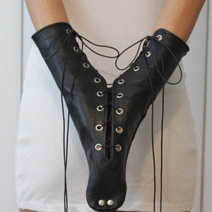 Real Leather V hand binder, Mini Single Glove, Armbinder Escapology