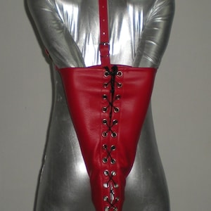 Clearance! Real Cow Leather Single Glove Armbinder Escapology  Red Small