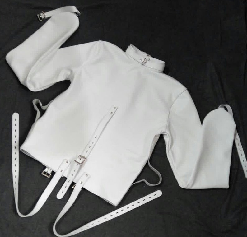 Real Cow Leather Straight Jacket Restraint Armbinder Etsy