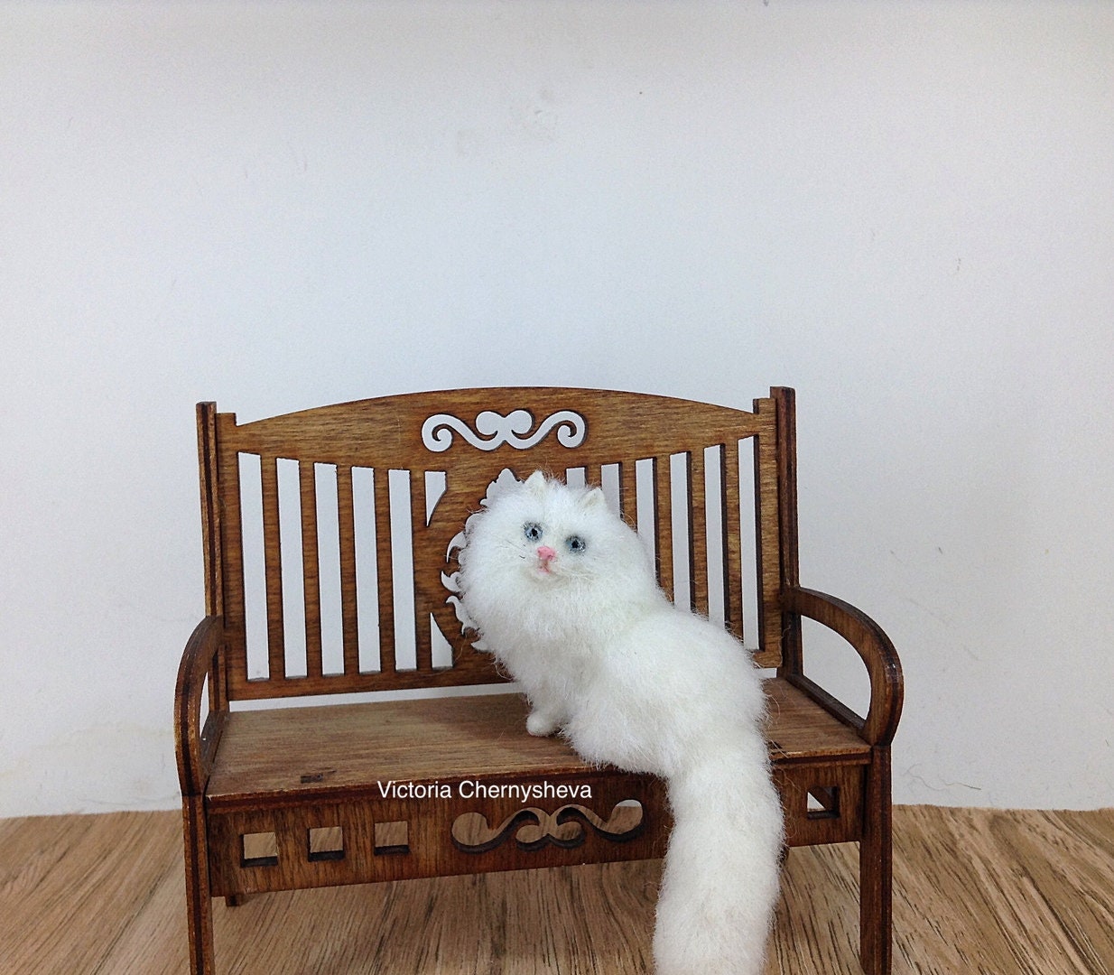 Miniature White cat scale 112 Dollhouse miniature Miniature Etsy