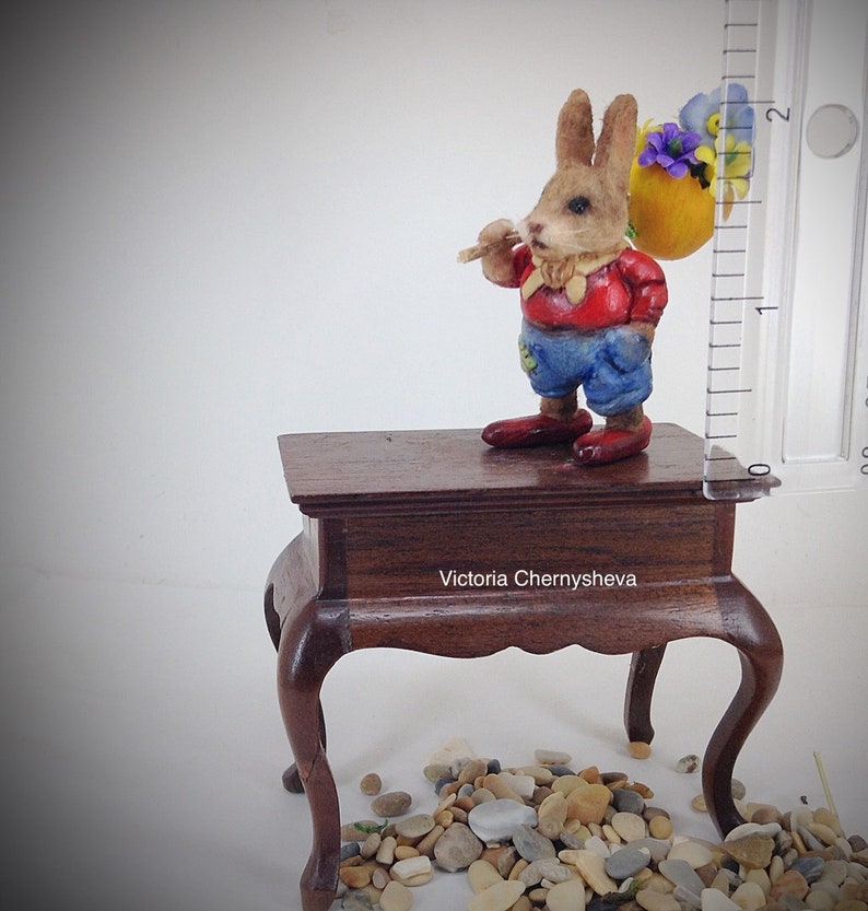 Dollhouse Miniature Easter rabbit ester bunny Dollhouse Etsy