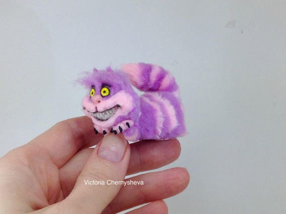 Kot Cheshire Miniatura Kot Alicja W Krainie Czarów Lalka Etsy
