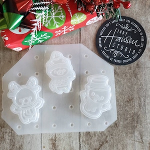 Cute Christmas Characters Pallet 1 Mold | Small Mold | Soap Mold | Wax Mold | Resin Mold | Jewelry Mold | Christmas Mold